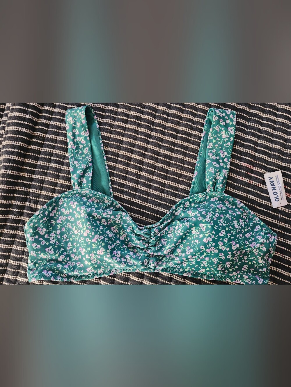 Old Navy Teal Floral Swim Top